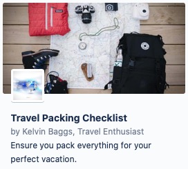 Trello Travel Packing checklist - Kelvin Baggs